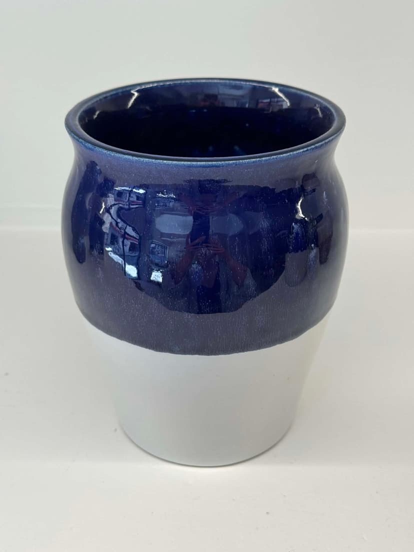 Tall Blue Vase - Front Studio View
